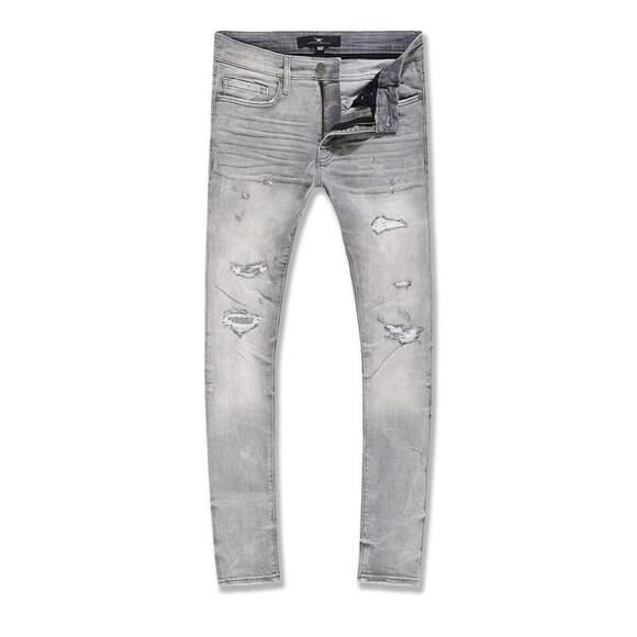 Jordan Craig Ross Fit With Shreds Skinny Jeans Cement Wash Size 30